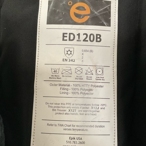 Epik Sz XL Reflex Pro Bib Overalls Reflective Insulated Elastic Shoulder Straps - Picture 3 of 9